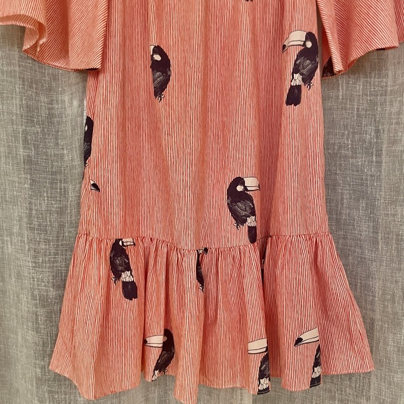 Zara Striped Ruffled Smocked Dress - Picture 3 of 6